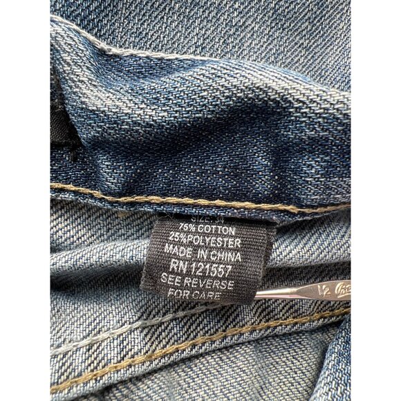 Hybrid Jeans Size 34 Distressed Straight Leg Blue Light Wash Cotton Retro - Picture 5 of 10